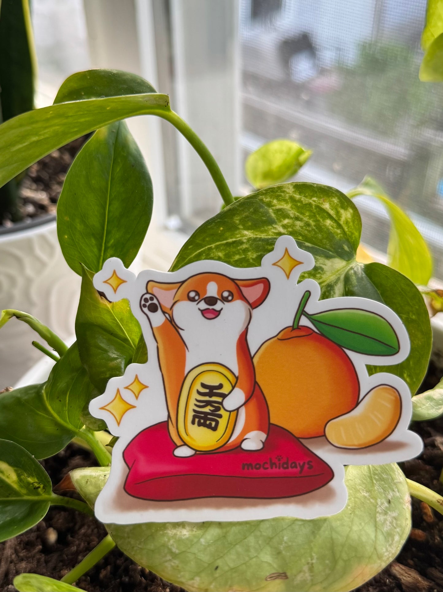 Corgi Maneki Neko Sticker – Pawsperity & Snakks