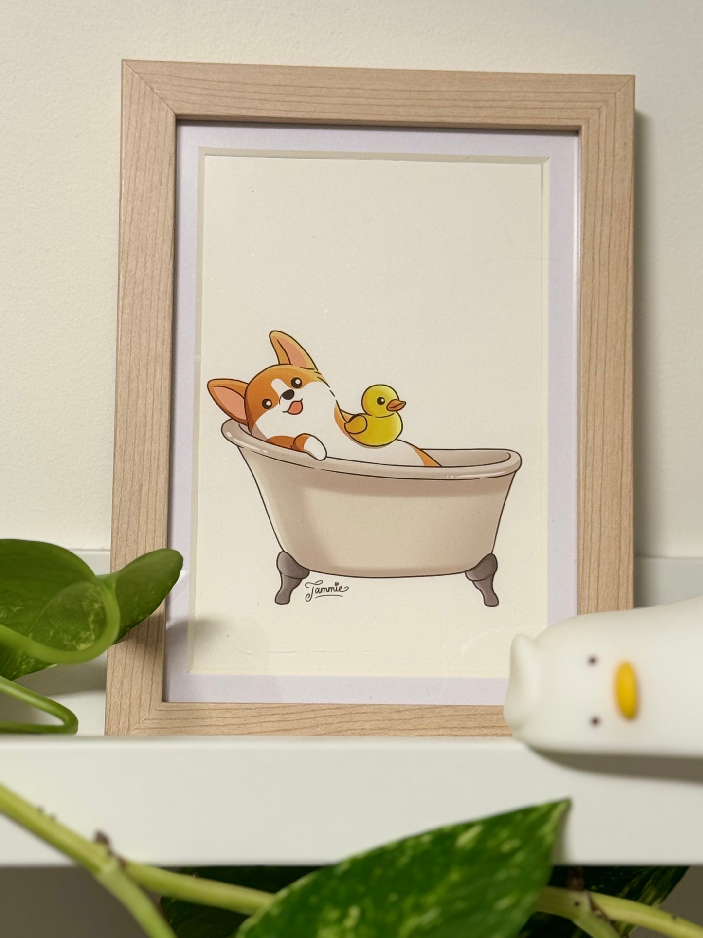 ๐ Corgi Bathroom Art Print Set (Set of 3) โ 4" x 6"