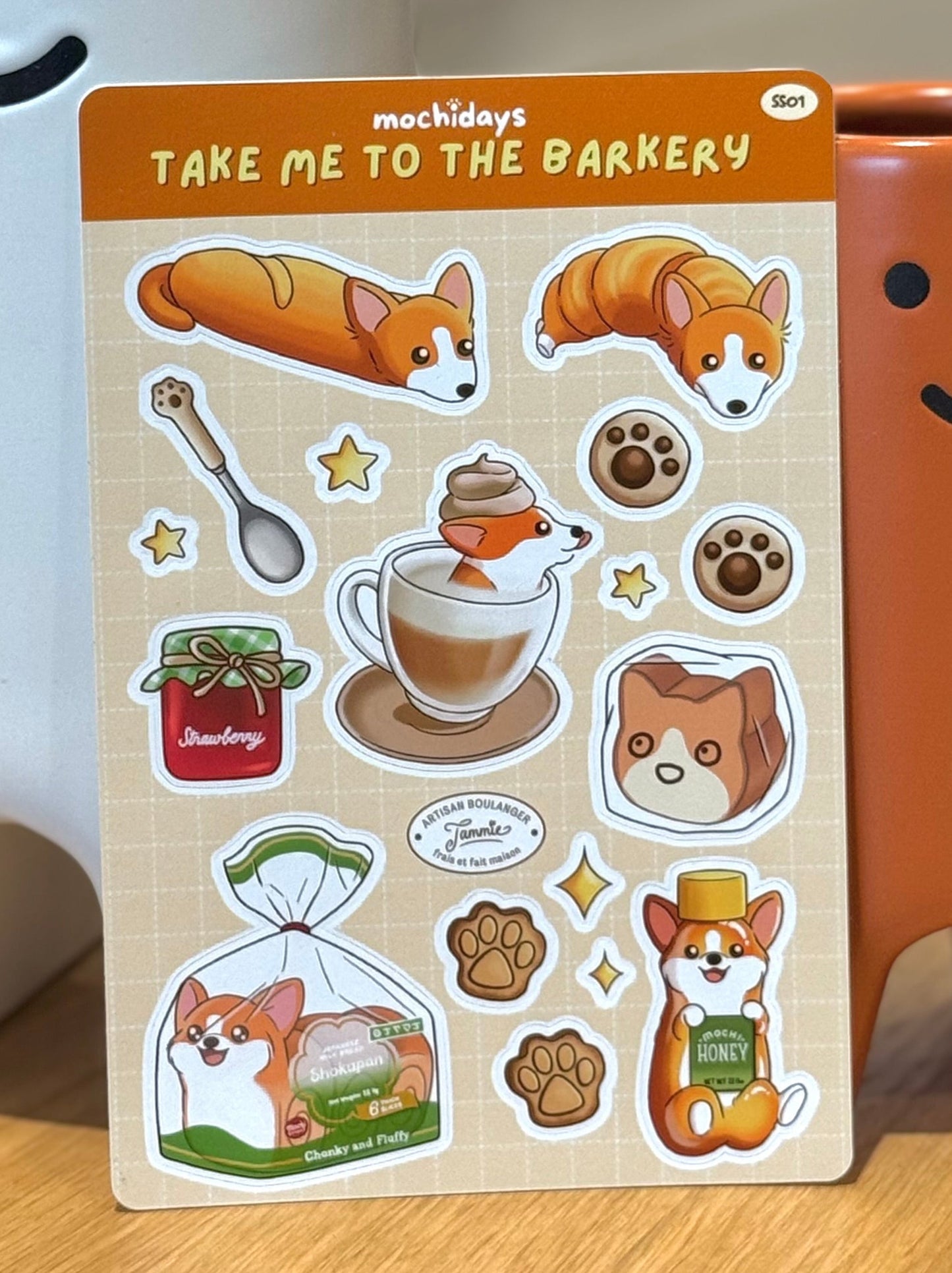 🍰 Take Me to the Barkery – Corgi Cafe and Bakery Sticker Sheet