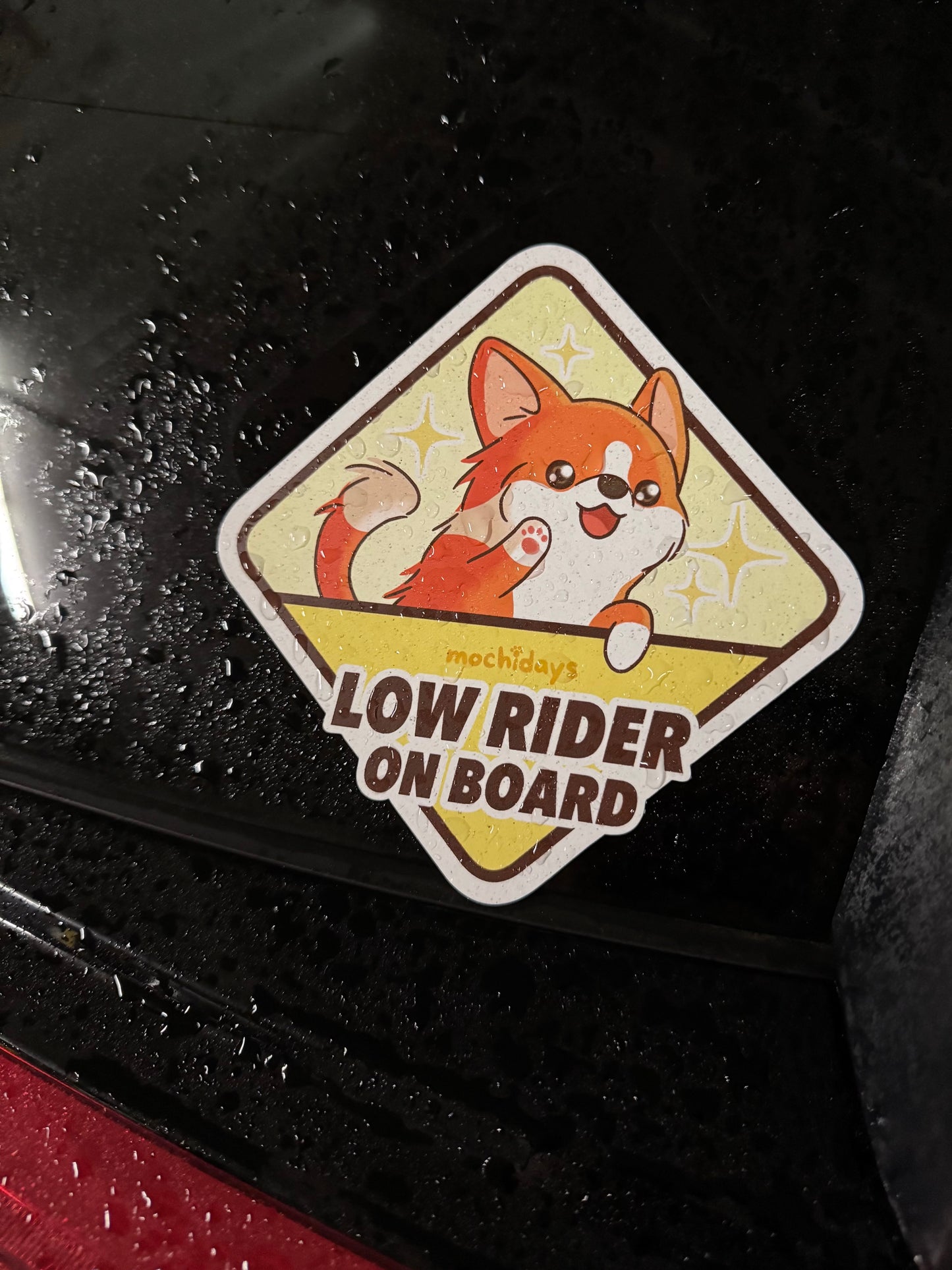 🚗 Low Rider on Board – Corgi Car Window Cling