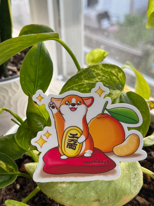 Corgi Maneki Neko Sticker – Pawsperity & Snakks
