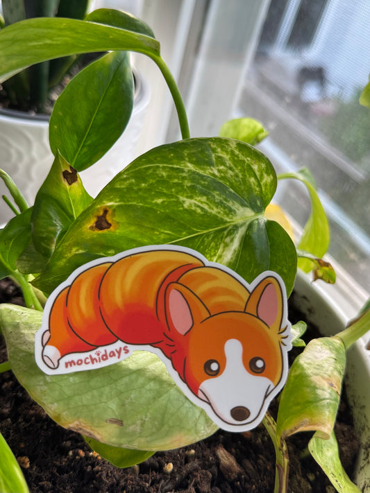 Corgi Croissant Vinyl Sticker